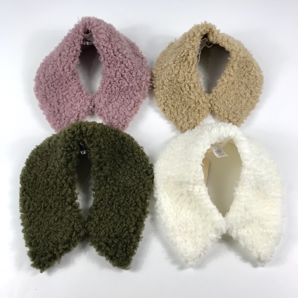 4 Winter Faux Sherpa Collar Scarf Bundle